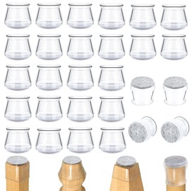 Protector Patas Sillas Tapones de Silicona Sillas24 pcs,Protectores de Piso para Patas de SillasTapas de Sillas con Fieltro con Antideslizante y Elásticapara Evitar Arañazos en el SueloReduce el Ruido
