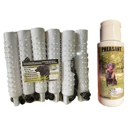 HuntEmUp Ultimate Pheasant Dog Training Scent - with 3" White Plastic Bumpers (Qty:6)