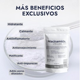 Hebbe - Niacinamida Pura para Rejuvenecimiento y Cuidado de la Piel, 50 G