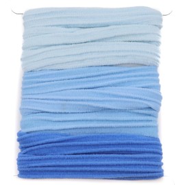 Mytoptrendz® 8 pcs Soft Jersey Fabric Hair Tie Rubber Bands Endless Ponio Bobble Wide Elastics Thick Hair Girls Seamless Tangle Free Ponytail Holders Scrunchies (Blue tone)