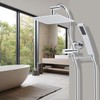 Hibbent All Metal 12 Inch Brass Adjustable Shower Head Extension