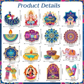 HOWAF 30pcs Happy Diwali Hanging Swirl Diwali Diyas Hanging Swirl Happy Diwali Decorations for House Diwali Decorations Hanging Decor Foil Ceiling Streamers for Indian Decorations Rangoli Decorations
