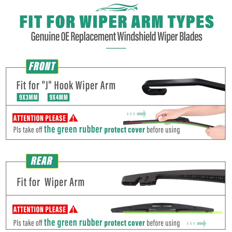 26" 18" 12" Windshield Wiper Blades Replacement for Nissan Murano