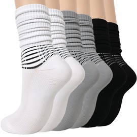 IRAMY Compression Socks for Women Scrunch Ankle Support Coolmax Wicking Running Cushioned Plantar Fasciitis Slouchy Womens Sock 3 Pairs