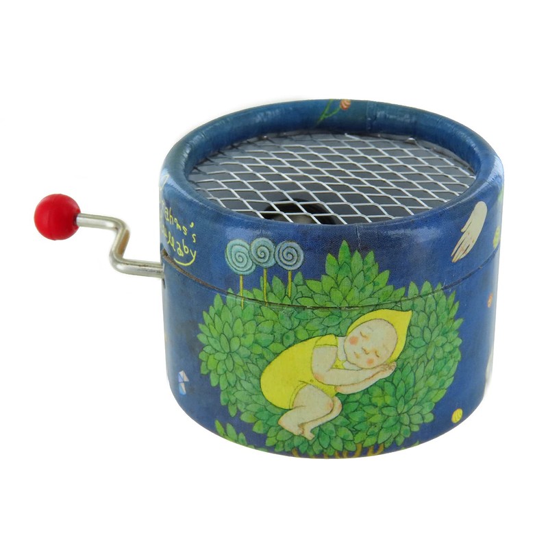 Round Music Box/Music Box with Hand Crank Made of Cardboard