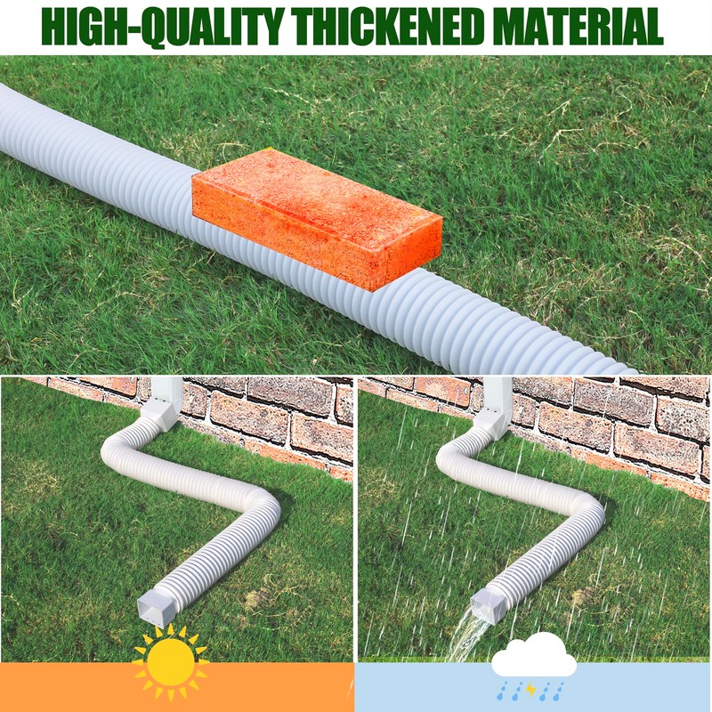 2 Pack Rain Gutter Downspout Extensions, Upgraded Flexible Drain Downspout