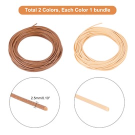 AHANDMAKER 2 Bundles Basket Weaving Round Reed, 150g 1/10 Inch Fruit Basket Weaving Cane Wicker Plastic Material Rattan Reed Webbing Repair Supplies for DIY Craft Bread Basket Making