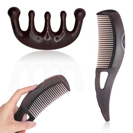 PYEUIFT Pack of 2 dandruff comb, scalp massage comb, energy massage hair comb, hollow tooth comb for dandruff on the scalp, high-quality press hair comb with skin scratch handle, scalp care comb