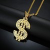 NYUK Gold Chain for Men with Dollar Sign Pendant Necklace