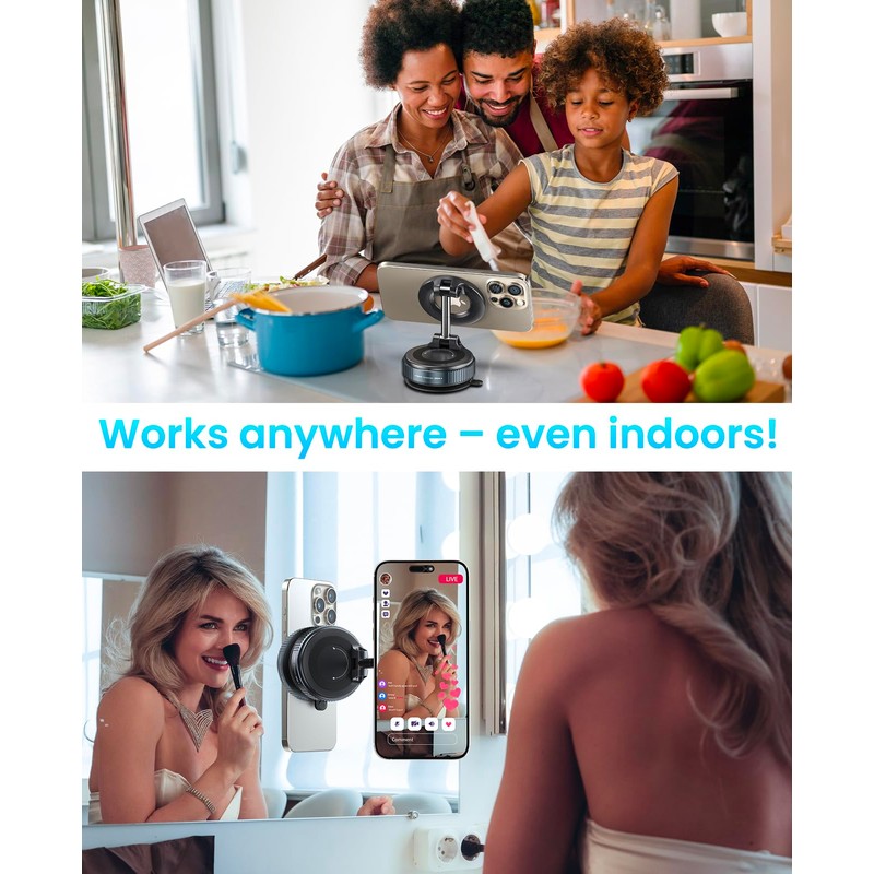 Jononser Magnetic Suction Cup Phone Mount for Magsafe, 360° Adjustable