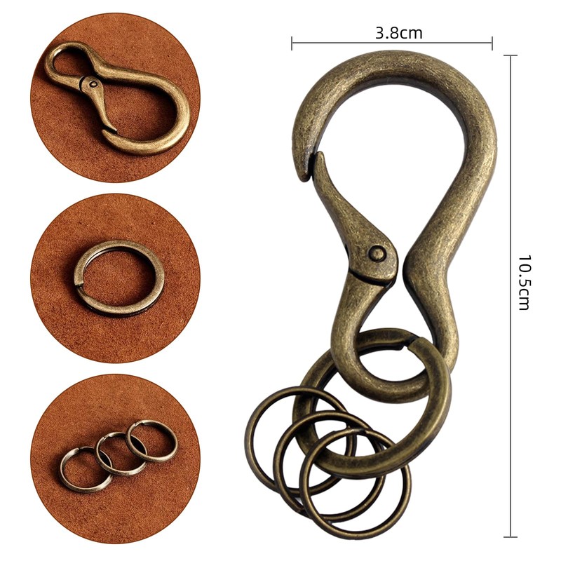 TEANTECH Carabiner Keychain | Vintage Multi-functional Key Chain | Suitable