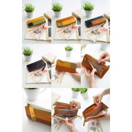 Dakota DA-31624 Women's Long Wallet, L-Shaped Zipper, Genuine Leather, Black