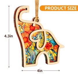 Friendship Gifts Sisterhood Elephant, Wooden Elephant Ornament with Story Card, Sisterhood Hanging Elephant Ornament, Friendship Giftes for Best Sisters Friends