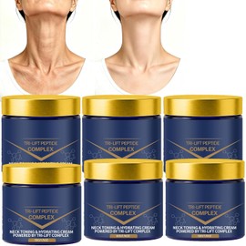 Crema reafirmante para el cuello para tensar y levantar, hidratante antiedad con péptidos para arrugas y textura flácida, crema hidratante reafirmante y lifting para el cuello y el escote. (6pcs)