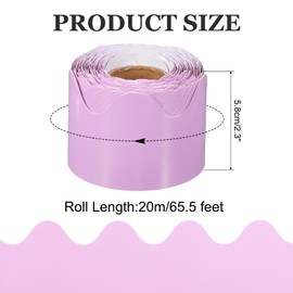 PATIKIL Bulletin Board Border, 65.5 Feet Poster Chalkboard Cork Decoration Trim Scalloped Borders Wall Decor for Classroom Office Locker, Pink