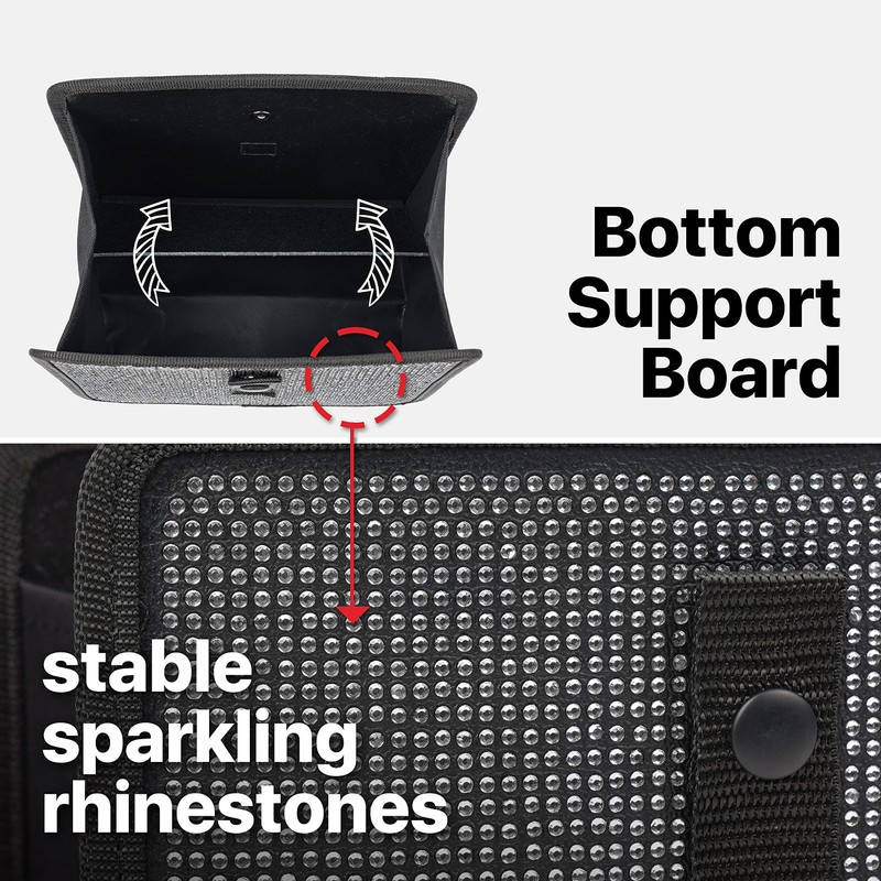 KMMOTORS Foldable hanging trash Can for vehicle, Bling Car Trash
