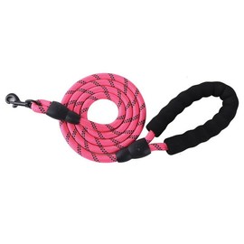 CatchU Durable Dog Leash with Hook, Reflective Design for Night Safety, Comfortable and Long-Lasting -Pink