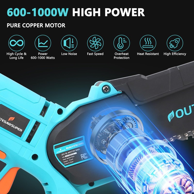 8 Inch Mini Chainsaw Cordless 20V Portable Electric Chainsaws