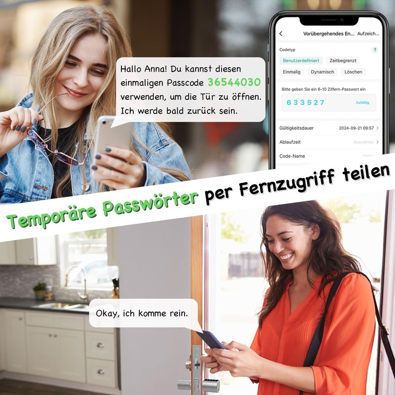 Anweller Smart Lock Cylinder with Fingerprint, App, Password, Key and