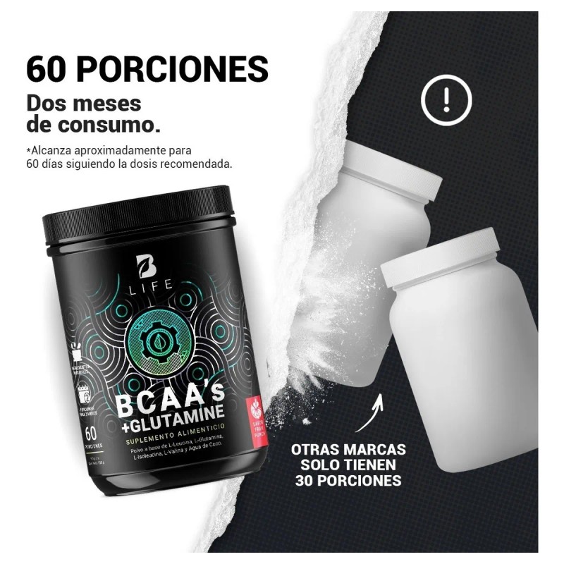 B-Life BCAAs + Glutamina | 60 Tomas | Recuperación y