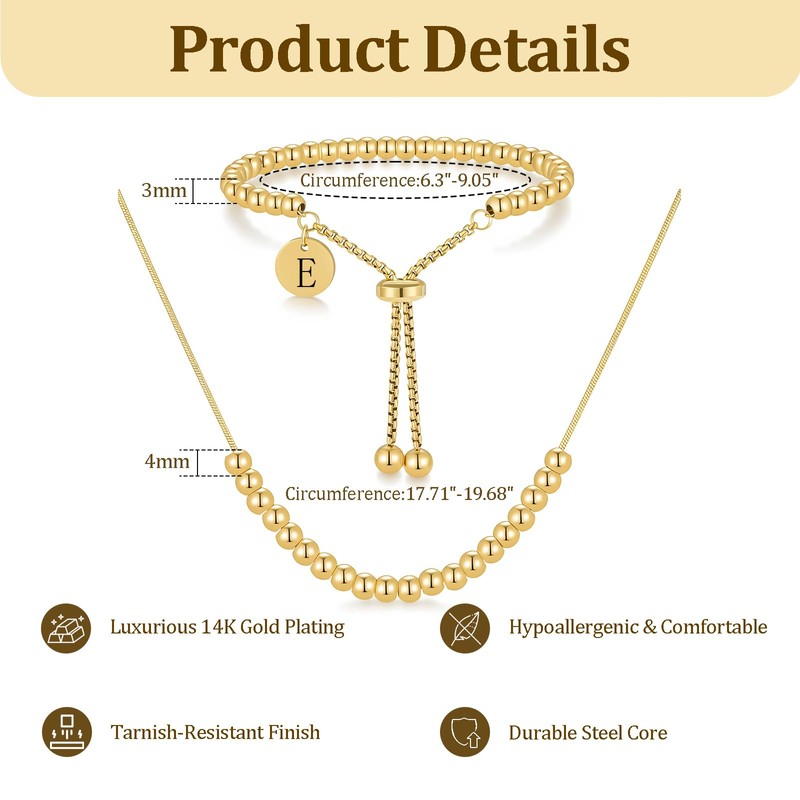 HXNIBATSAR Stainless Steel Gold & Silver Jewelry Set,Snake Chain Necklace
