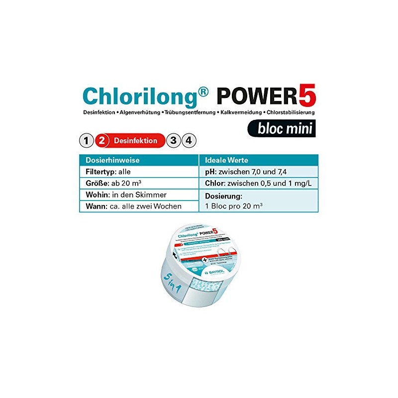 BAYROL Chlorilong Power 5 Chlorine Tablets