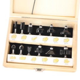 Akylin 12Pcs Router Bit Set 1/4 Inch Shank - K10 Tungsten Carbide Tipped Router Bits, Router Cutters with Carry Wood-Case + Wrench Key , for Woodworking Beginner