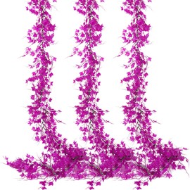 Artificial Garlands Leaf Garland Artificial Ivy Vines Fausse Plante Decorative Room Decor Vines Green Vines ivy Garland for Decor for Wall House Room Patio Indoor Outdoor Home Dorm Decor(Pure Fuchsia)