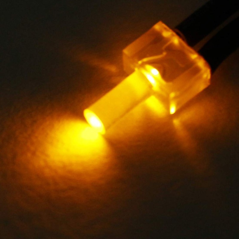 sourcing map 20Pcs 2mm Pre Wired LED, Orange DC6-12V Diffused