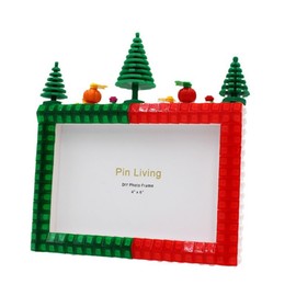 FASHION YO Photo Frame Christmas Tree DIY Colourful Bricks Picture Frames for Desk Decor Family Friends Kids Gifts 7x5 Portrait & Landscape Creative Crafts Gift Set Boys Girls (Set02 7X5(12.7*17.8))