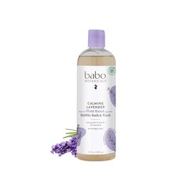 Babo Botanicals 3 In 1 Bubble Bath Shampoo Wash, Lavender Meadowsweet, 15 Ounces