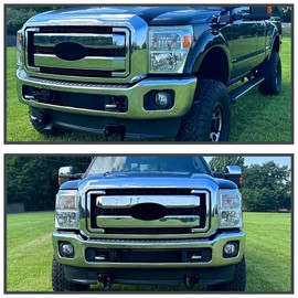 Spec-D Tuning Clear Lens Fog Lights + H10 Bulbs Included Compatible with 2011-2016 Ford F250 F350 F450 F550 Super Duty L+R Pair Assembly