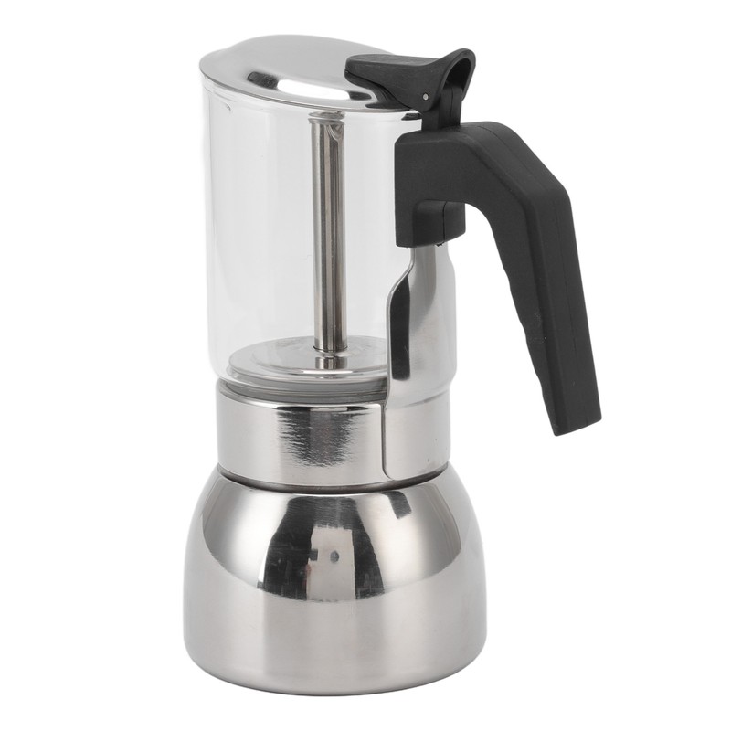 Glass Moka Pot Stainless Steel Heat Resistant Portable Classic Italian