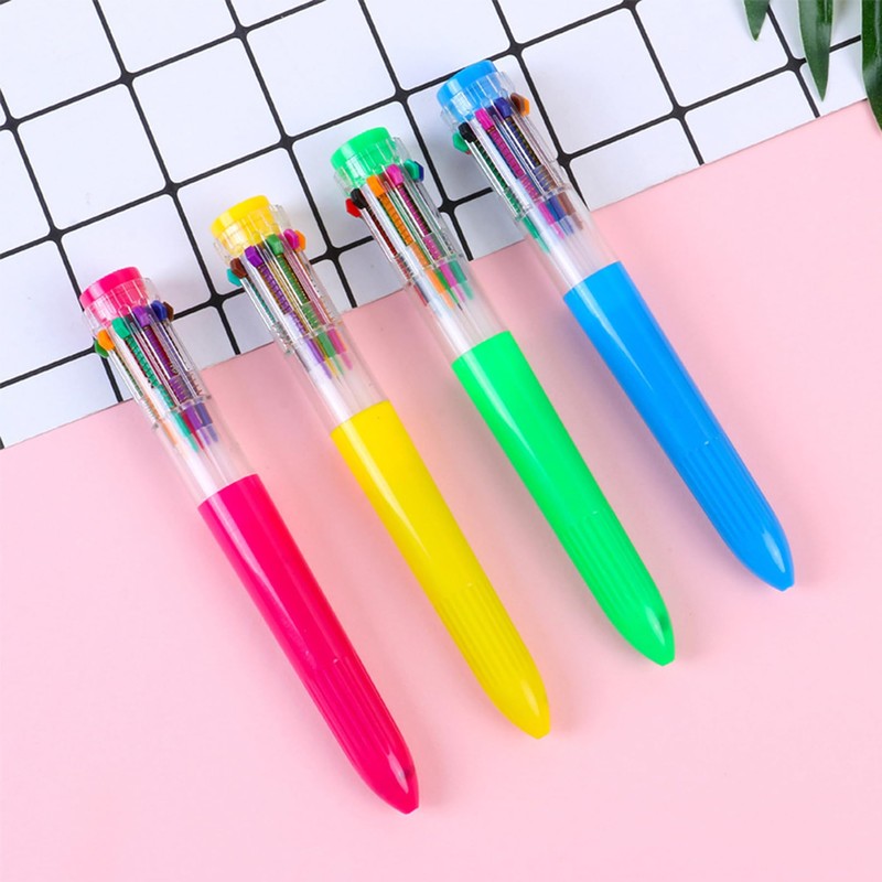 HeTaoCat Multicolor Pens 3 Pack 0.5mm 10-in-1 Retractable Ballpoint Pens