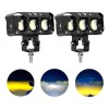 2pzs Faros Auxiliares 3 Modos Doble Color Led Para Auto