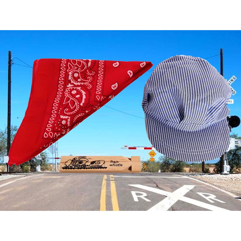 Children's Train Conductor Dress Up - Hat, Whistle, and Neckerchief