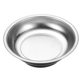 sourcing map 5pcs Round Magnetic Tray 4"x1" Stainless Steel Magnet Tool Tray Parts Holder for Socket Screw Nuts Bolts Pin Washers Metal Parts