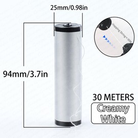 Tattoo Brow Mapping Threading String 2 x 100 Ft Bottles Pre-Inked Eyebrow Mapping String Thread for Permanent Makeup Microblading Supplies Marking Symmetrical Brows (2PCS Creamy White)