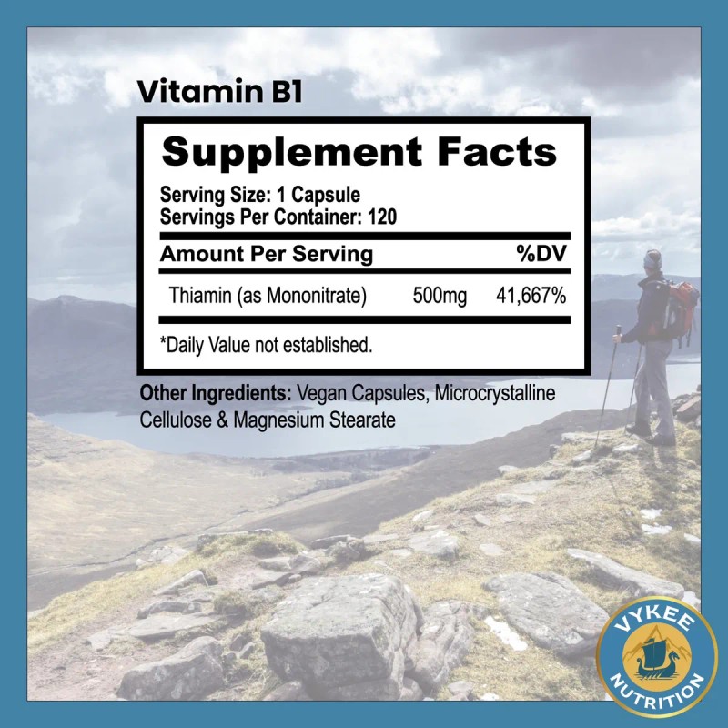 Vykee Nutrition Vitamina B1 500mg 120 Cpsulas Alta Potencia