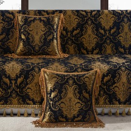 Loom and Mill Luxury Throw Pillow Cover 20 x 20 Inches 1 Piece, Jacquard Decorative Chenille Square Pillow Cover European Pillowcase with Lace Edge and Tassel for Bed Couch Sofa Party Home Decor, Grey