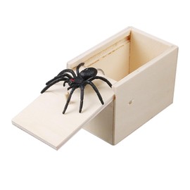 CVDYWDJIE 1 Piece Spider Prank Box, Handmade Spider Toy Box, Scary Wooden Box, Funny Prank Box, Creative Tricky Toy for Kids and Adults