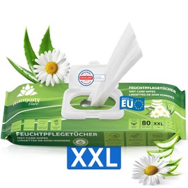 Harmony Care Premium Wet Wipes for Adults XXL for Everyday Care - Extra Thick Wet Wipes with Embossed Structure - Intimate Hygiene Wipes Alcohol and Paraben-Free - Pack of 80