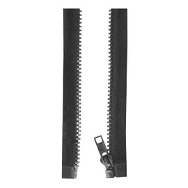 Mandala Crafts #5 Molded Tooth Black Plastic Zippers for Sewing Coats Bags - 16 Inch Heavy Duty Separating Zippers