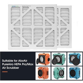 AlorAir 2-Pack MERV-10 Air Filter for PureAiro HEPA Pro/PureAiro HEPA Max Air Scrubber, 14.3x13.6x0.79(available for 770, 870, 970)