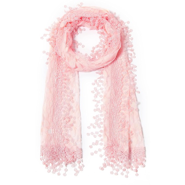 Cindy and Wendy Lightweight Soft Leaf Lace Fringes Scarf shawl