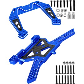 RCHuiWow RC Shock Towers Upgrades Part for 1/10 Slash 2WD(VXL),Rustler 2WD(VXL),Stampede 2WD(VXL),Bandit 2WD(VXL),Alloy Aluminium Front Rear Shock Towers,Navy Blue