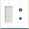 RiteAV BNC F81 with Brush Wall Plate [White]