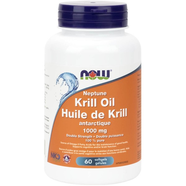 NOW Neptune Krill Oill, Double Strength, 1000mg, 60 Enteric Coated