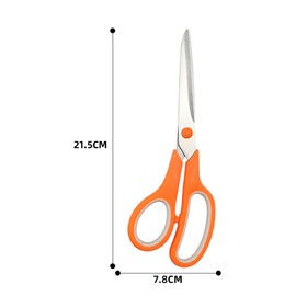 Orange Scissors, Rkqoa 8" All Purpose Scissors Pack of 6 - High Performance and Designed for Everyday use, Stainless Steel Scissors with Comfort Grip, Right/Left Handed