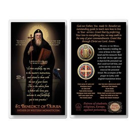 THE SAINTS COLLECTION St. Benedict of Nursia Laminated Prayer Cards pack of 20